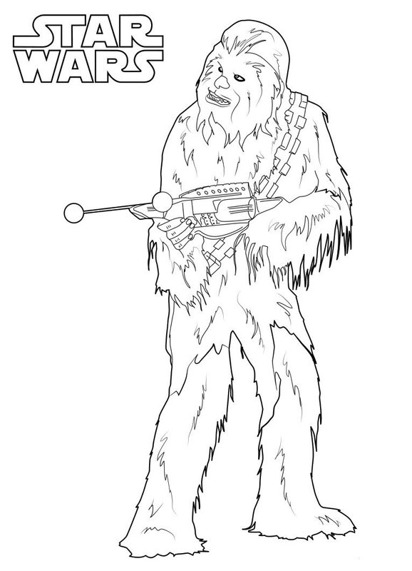Star Wars Chewbacca coloring page for children