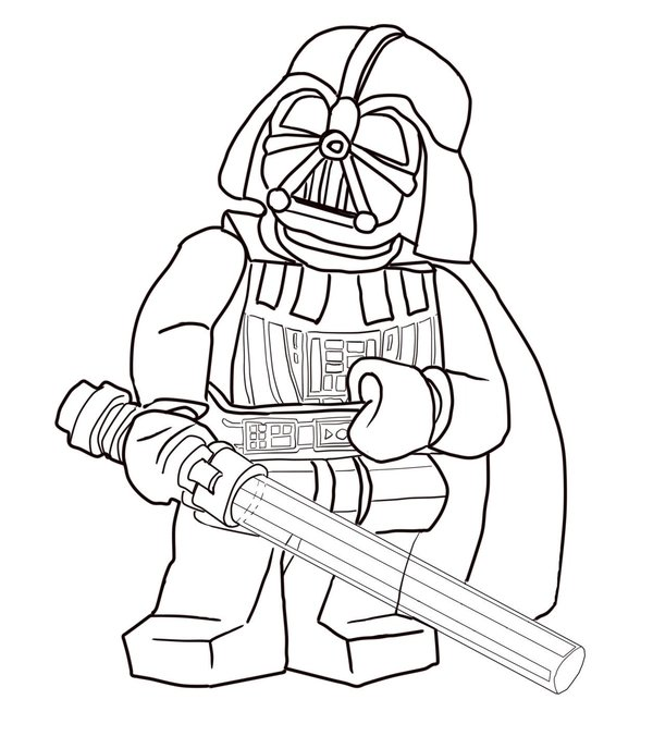 Plantilla de colorear Star Wars Darth Vader Lego