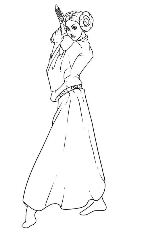 Star Wars Princesse Leia coloring page for children