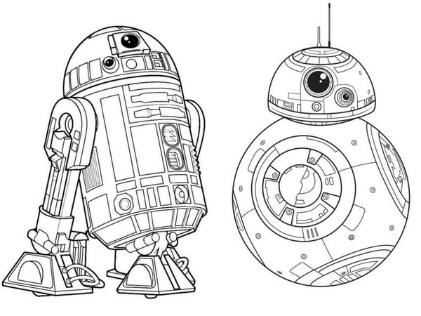 Star Wars R2 D2 coloring page for children