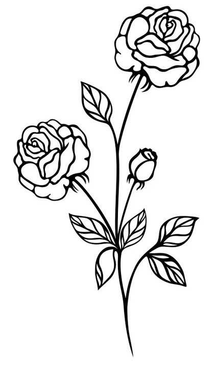 Stehende Rosen coloring page for children