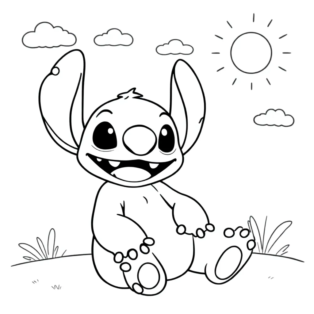 Stitch coloring page for children