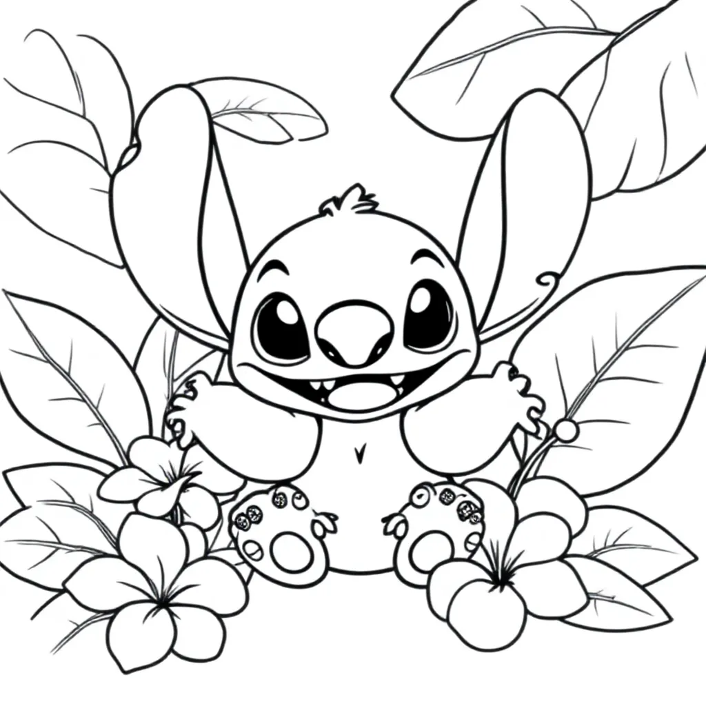 Stitch coloring page for children