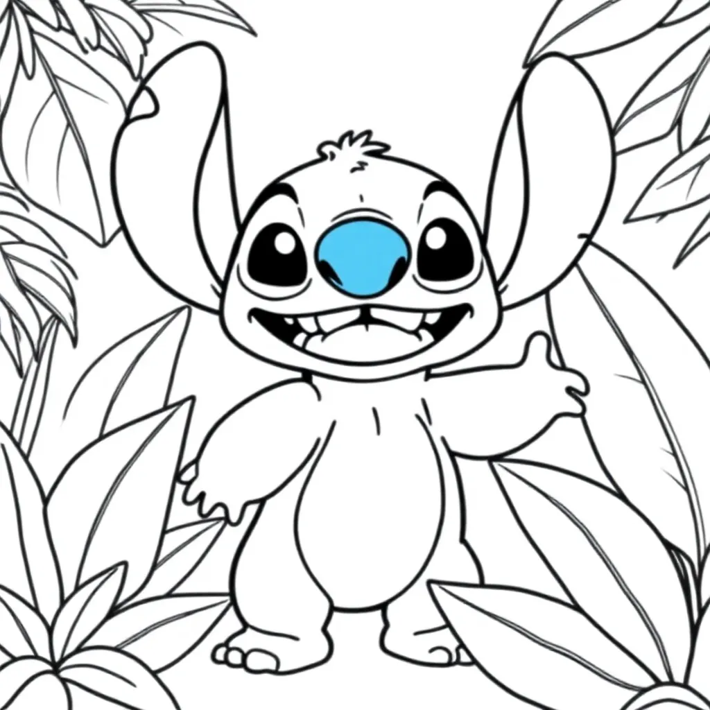 Stitch coloring page for children