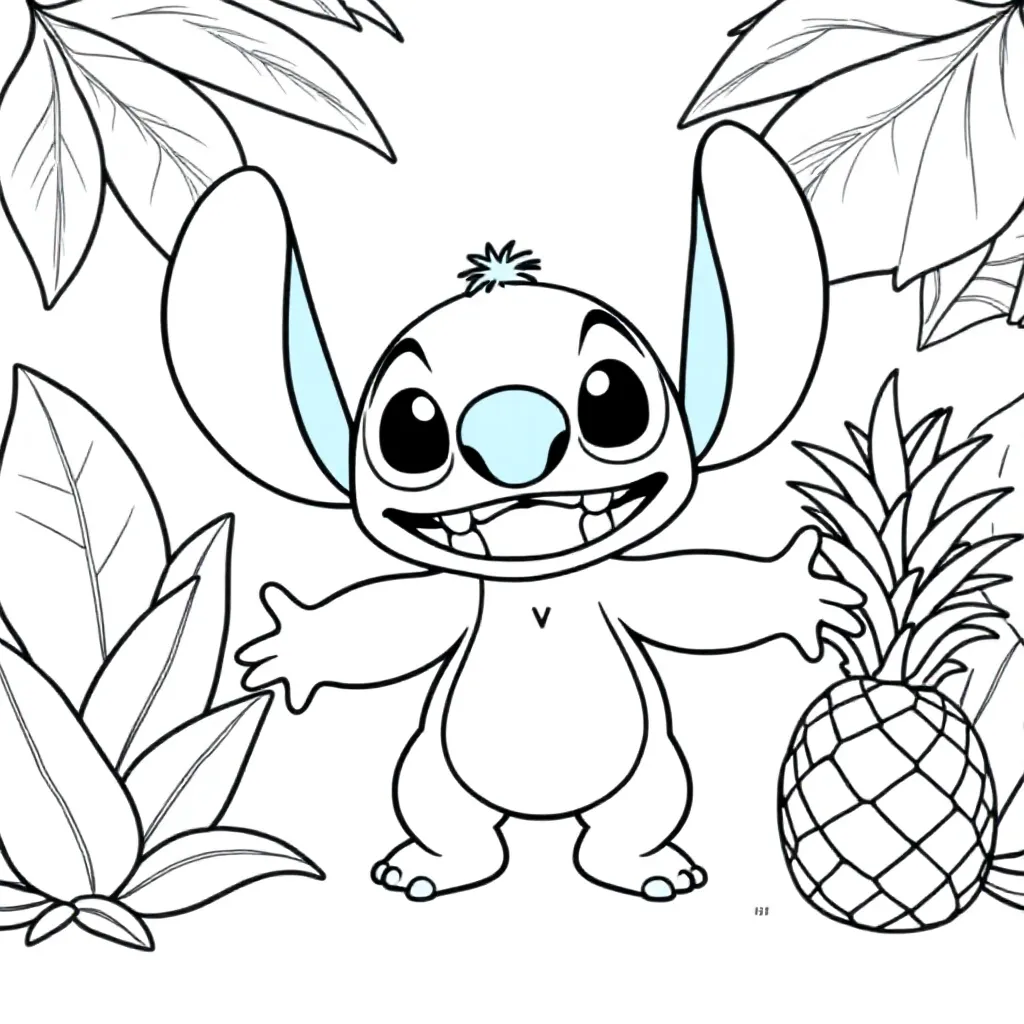 Stitch coloring page for children