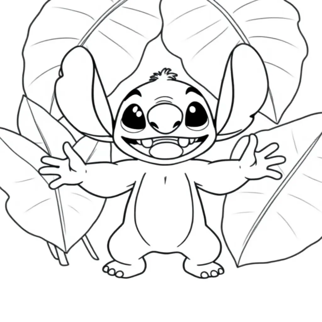 Stitch coloring page for children