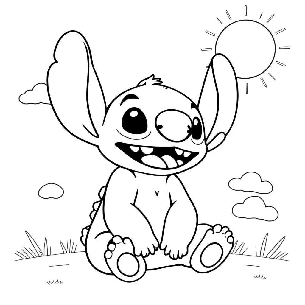 Stitch coloring page for children
