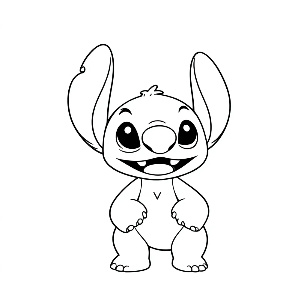 Stitch coloring page for children