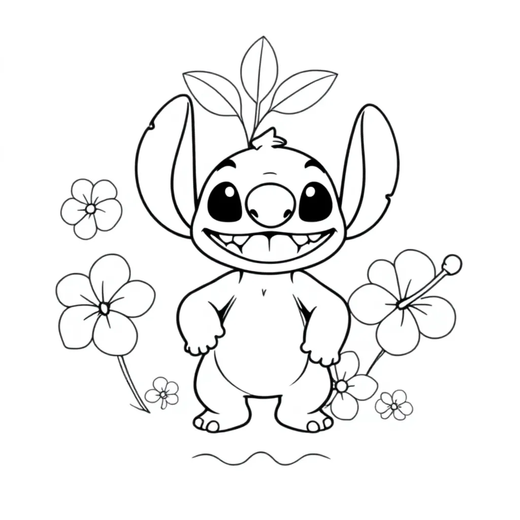 Stitch coloring page for children