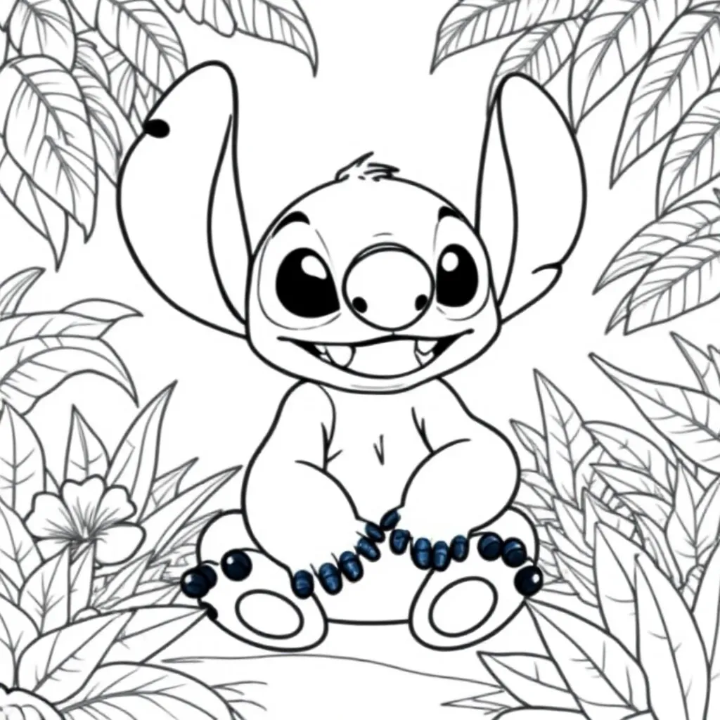 Stitch coloring page for children