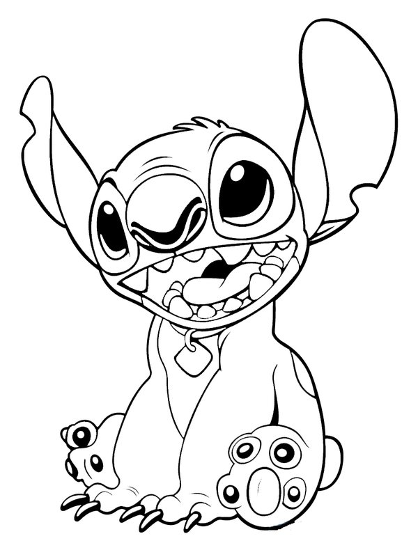 Stitch Mund offen coloring page for children
