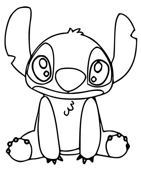Stitch Simple coloring page for children