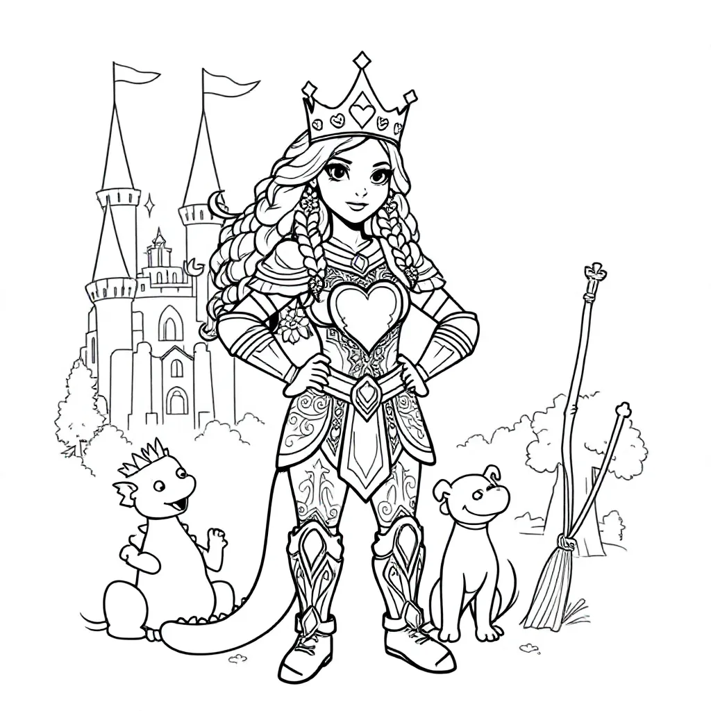 Stoere Prinses coloring page for children