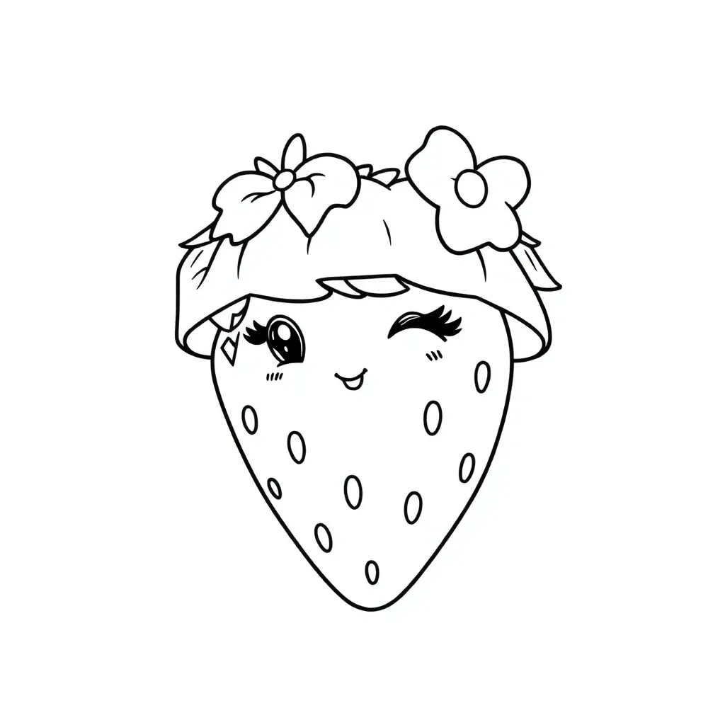 Strawberry Shortcake Meisje Cartoon Creatief Zoet coloring page for children