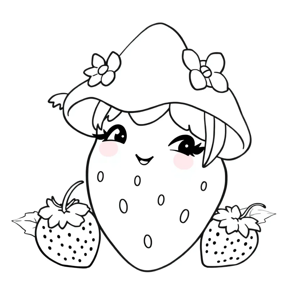 Strawberry Shortcake Meisje Cartoon Kleur Creatief coloring page for children