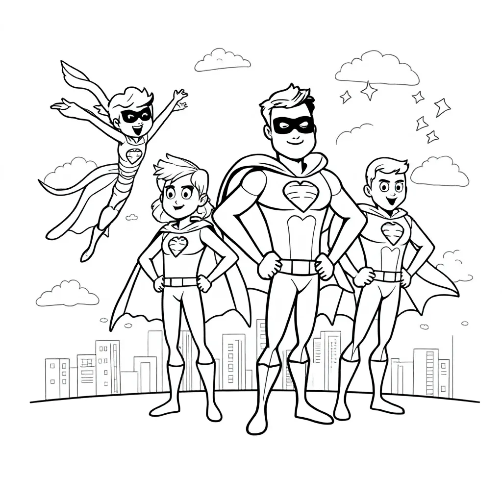 Superhelden coloring page for children