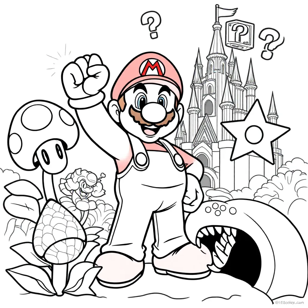 Free Super Mario Coloring Page for Kids