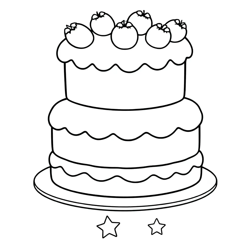 Taart coloring page for children