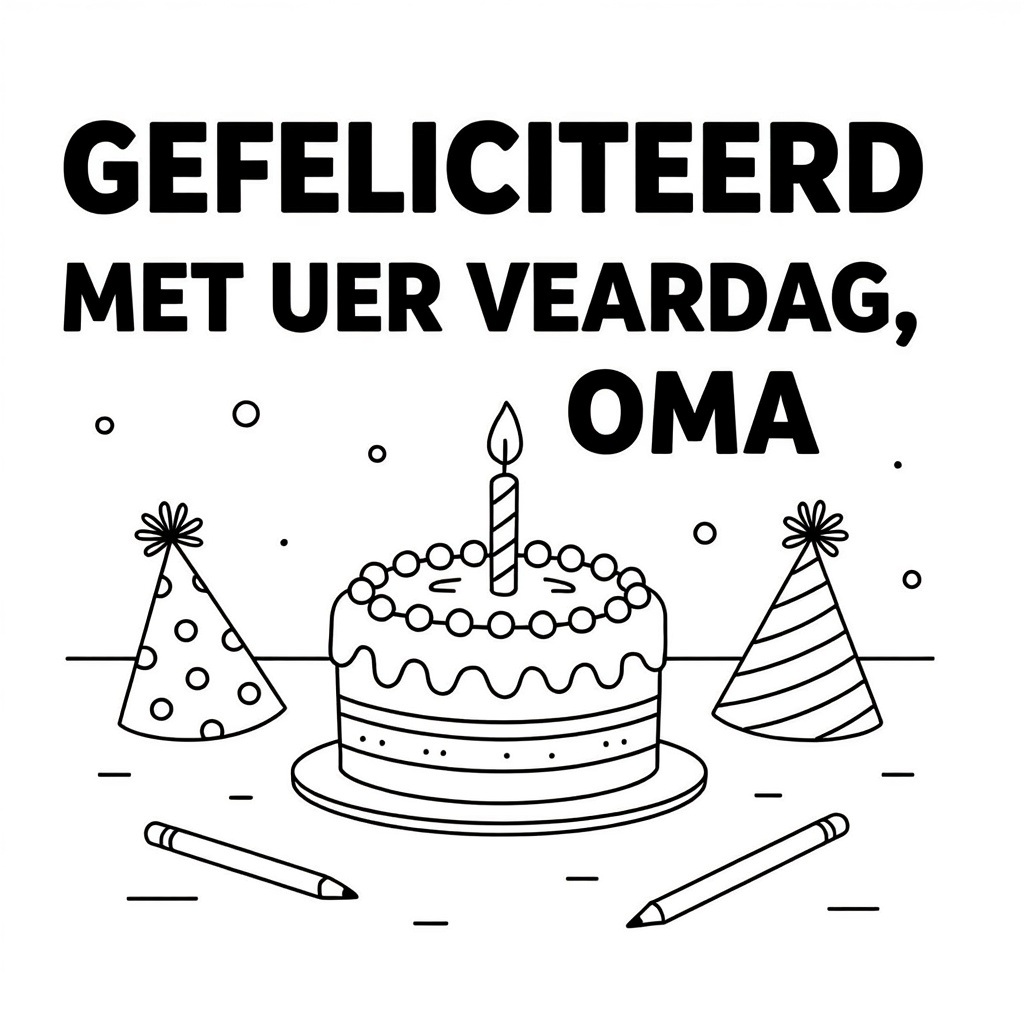 taart coloring page for children