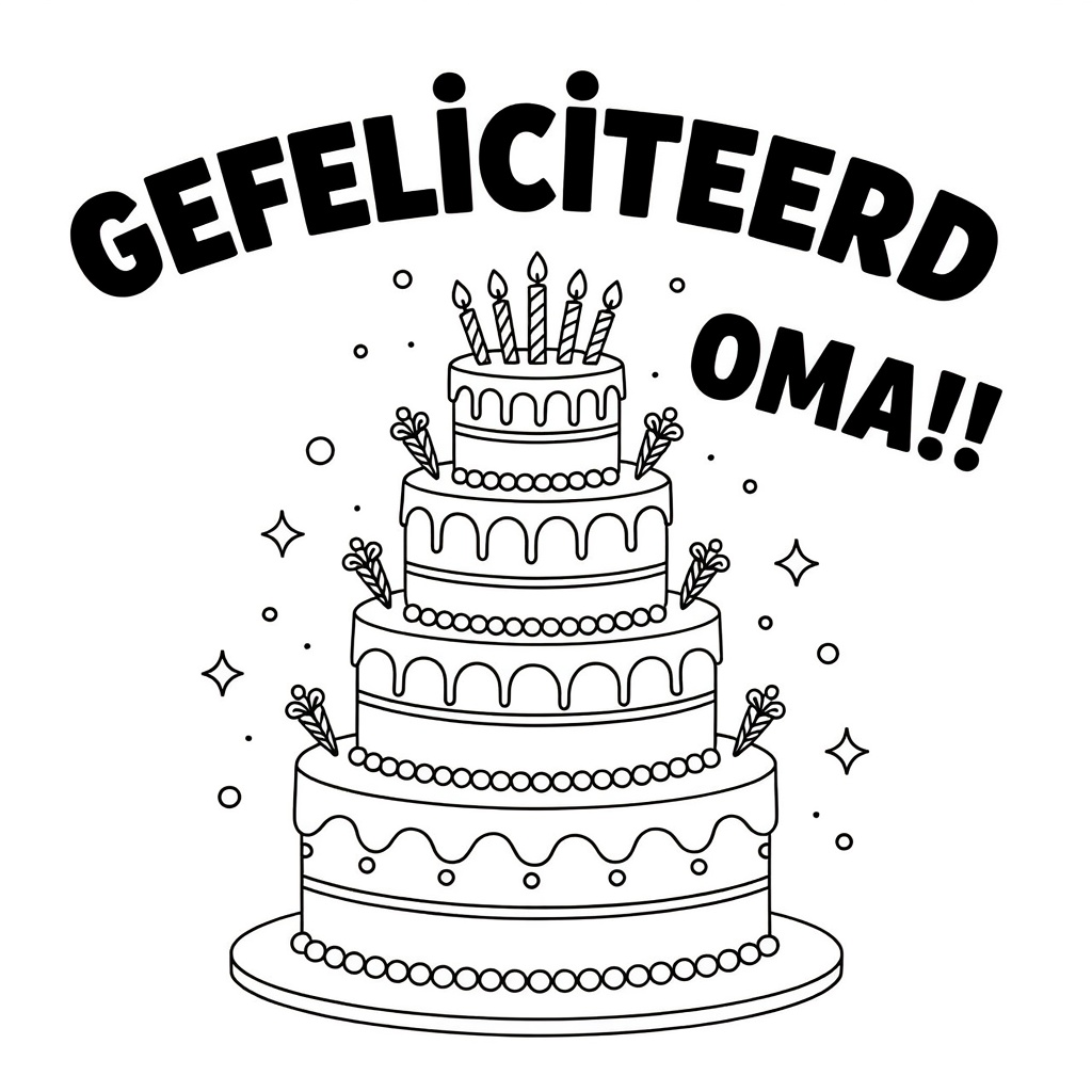 taart coloring page for children