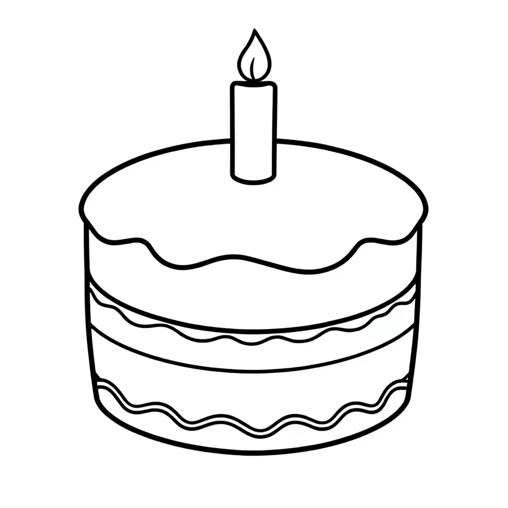 taart kleurplaat voor kinderen