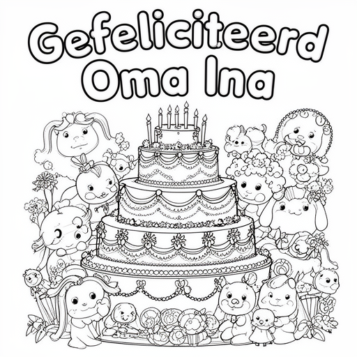 Taart kleurplaat voor kinderen