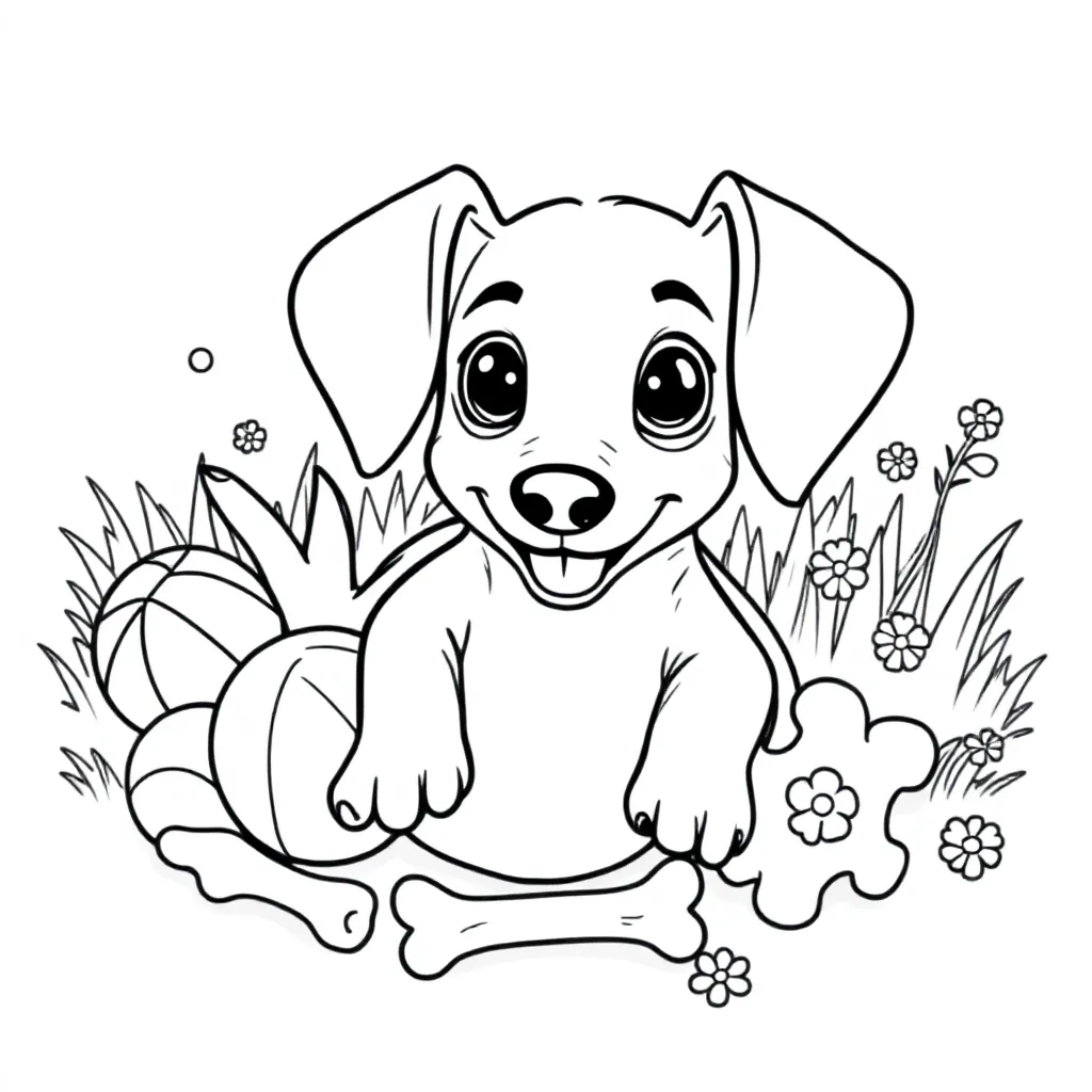Teckel Pup coloring page for children
