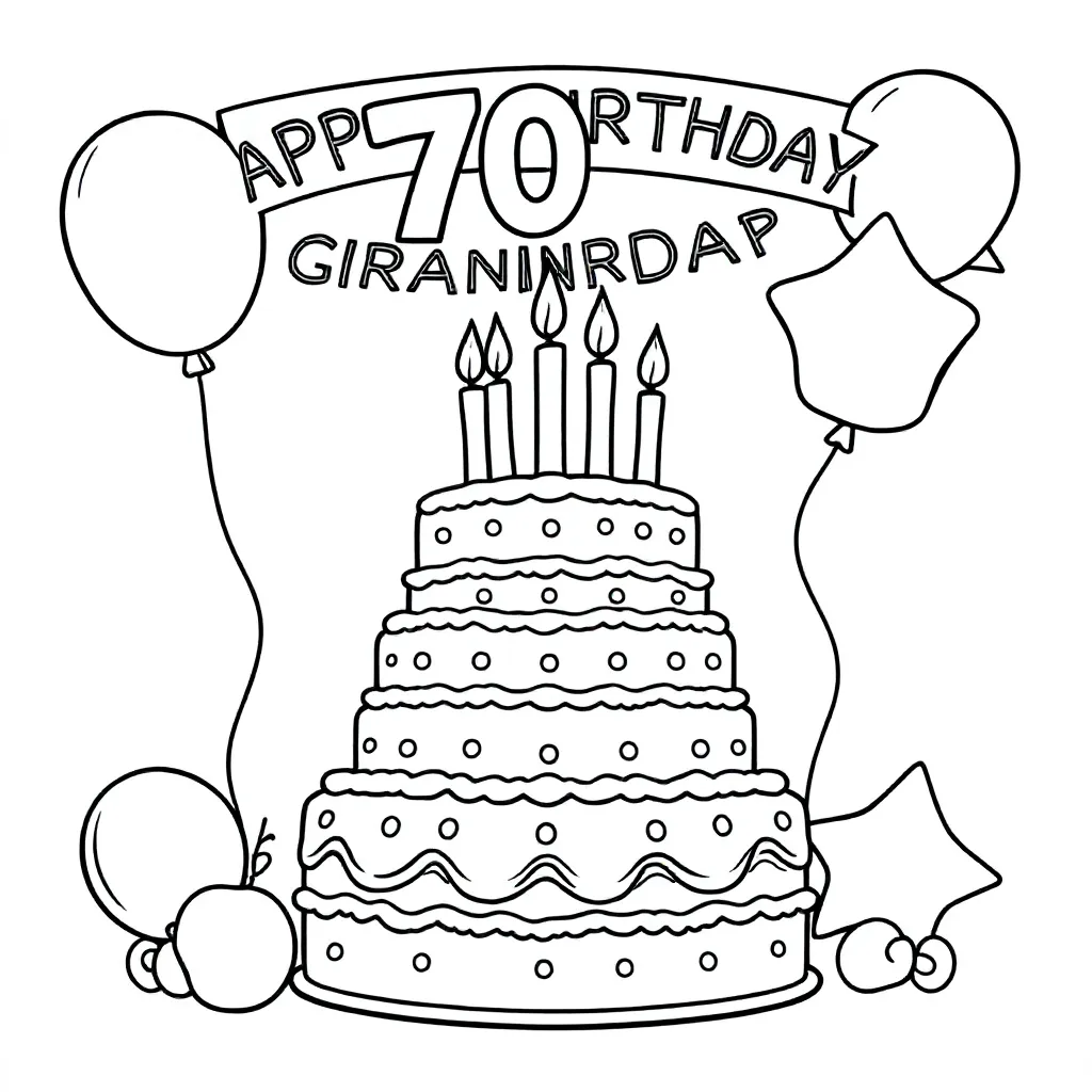 Tekening voor opa voor een verjaardag hij wordt 70 jaar kleurplaat voor kinderen