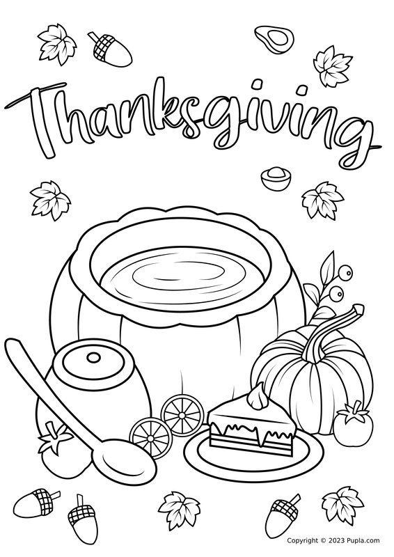 Thanksgiving Food coloring page for children