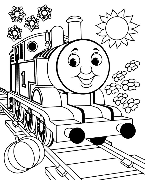 Thomas El Tren Con Sol coloring page for children