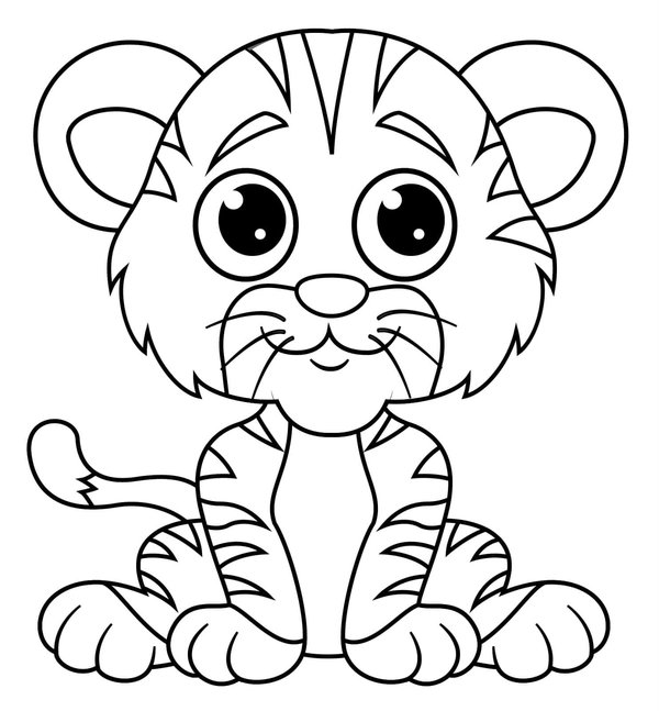 Tigre Mignon coloring page for children