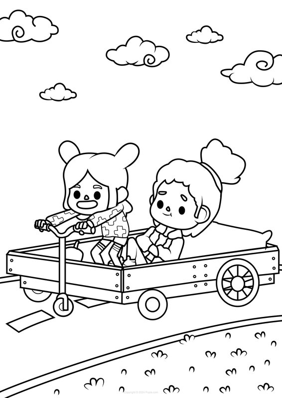 Toca Boca Amigos Jugando coloring page for children