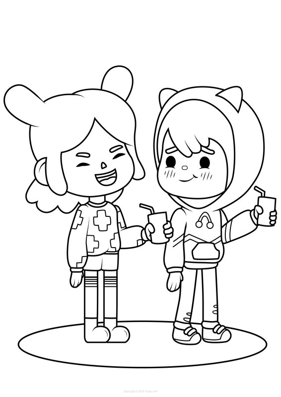 Toca Boca Freunde coloring page for children
