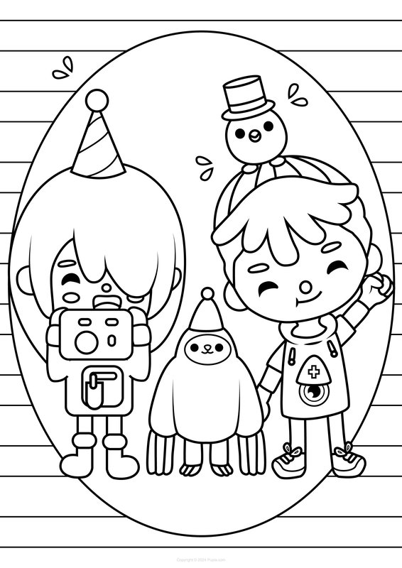 Toca Boca Junge und Mädchen coloring page for children