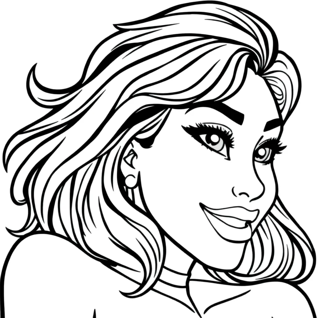 Topmodel Jurk coloring page for children