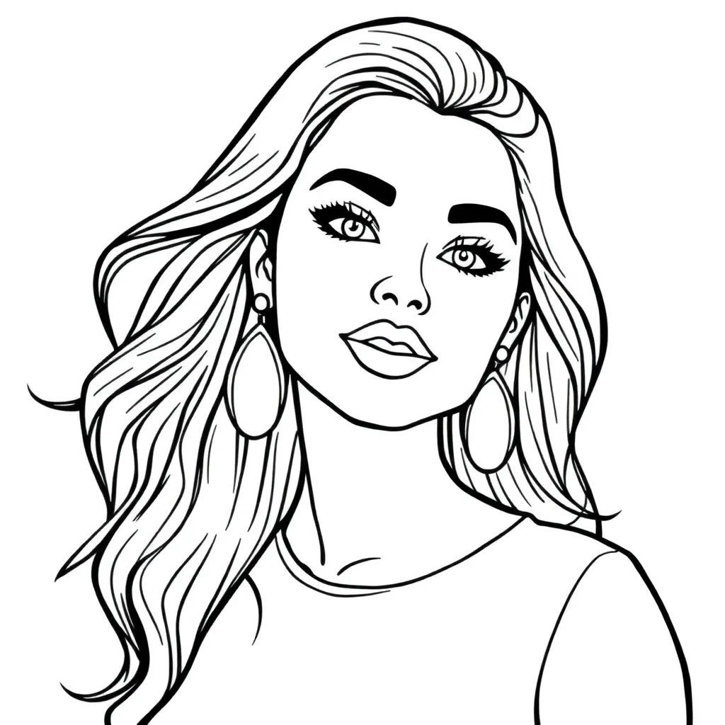 Topmodel Mode Creatief Tekenen Inspiratie coloring page for children