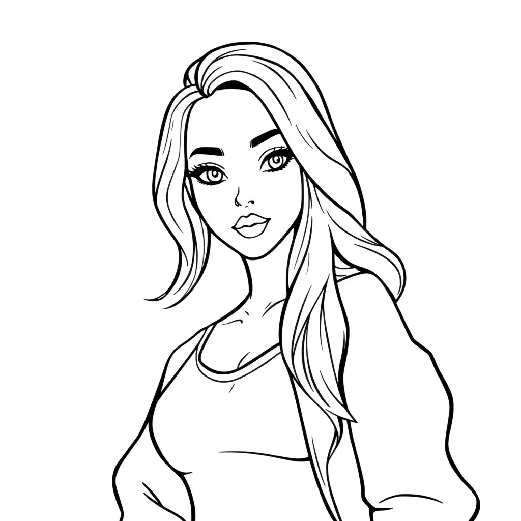 Topmodel Mode Creatief Tekenen Kinderen coloring page for children