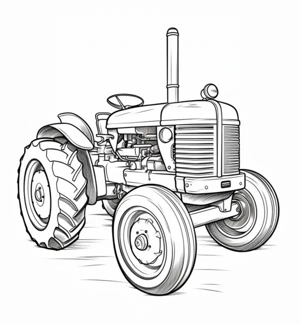 Tractor Clásico Antiguo coloring page for children