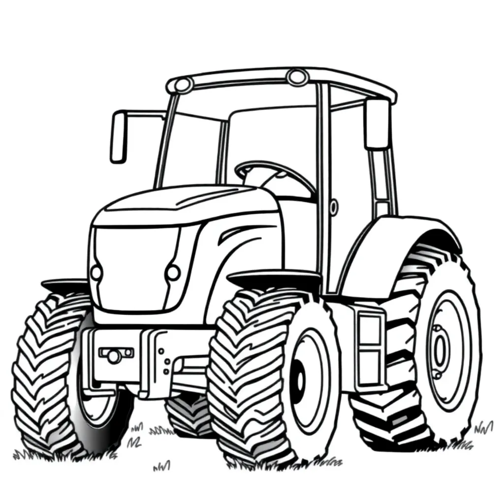 Tractor Landbouw Voertuig Boerderij Vintage coloring page for children