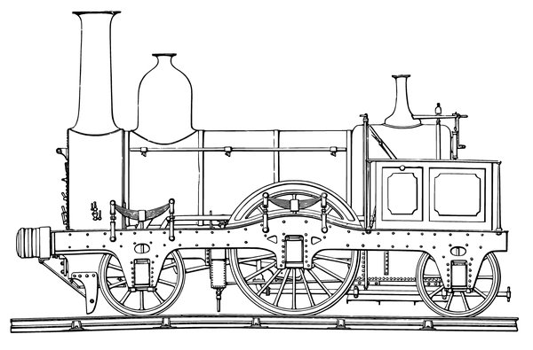Train A Vapeur Detaille coloring page for children