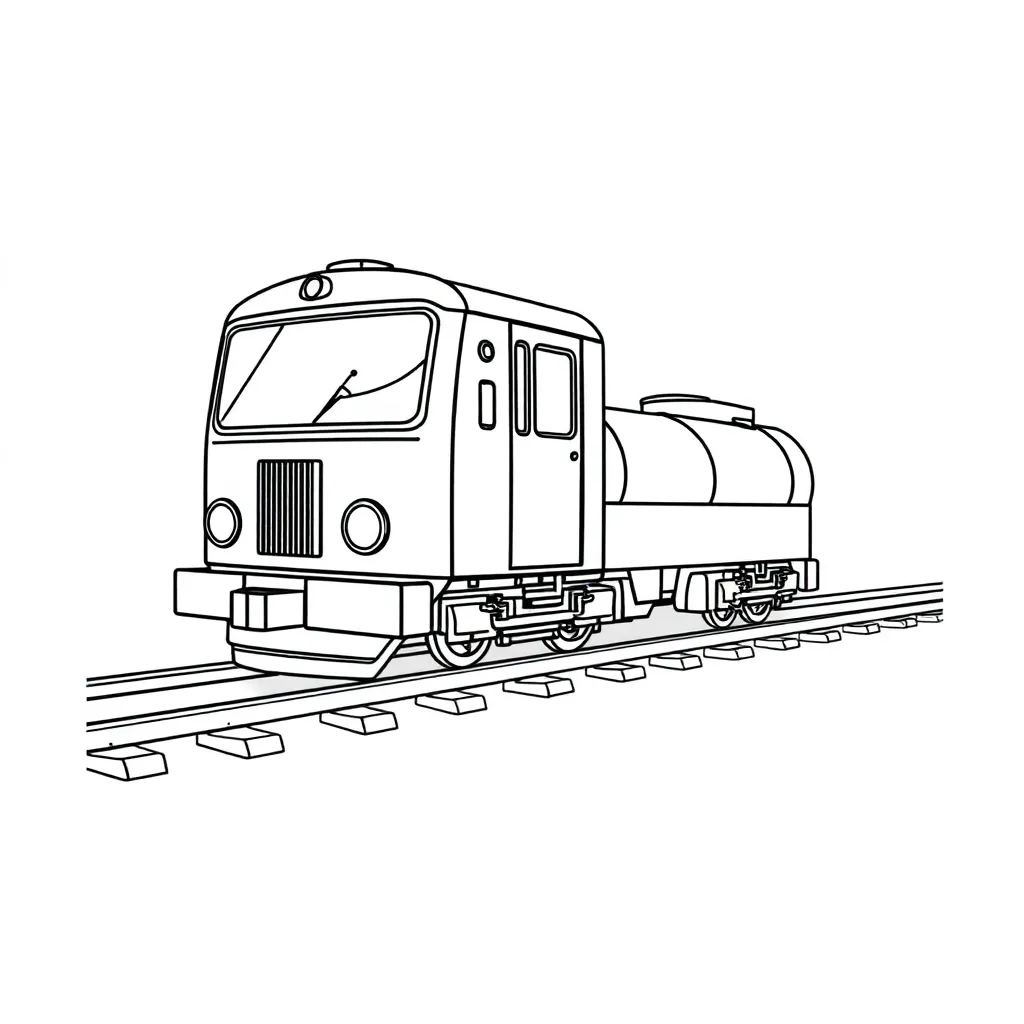 Trein Stoomlocomotief Spoor Klassiek Transport coloring page for children