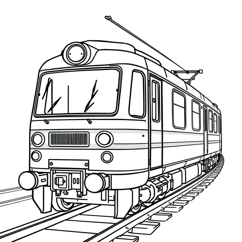Trein Stoomlocomotief Spoor Transport Klassiek coloring page for children