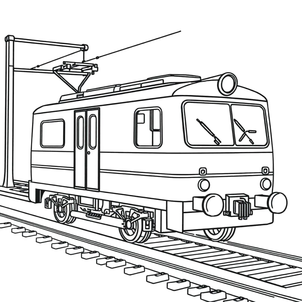 Trein Stoomlocomotief Spoor Vintage Transport coloring page for children