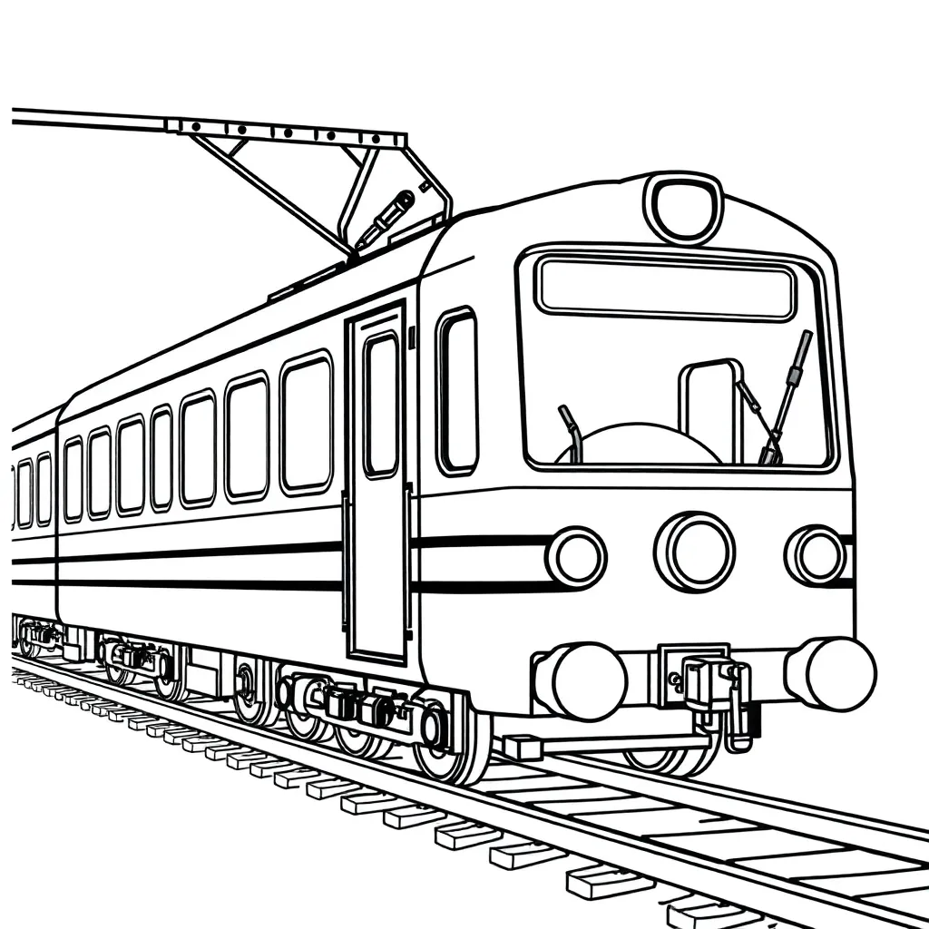 Trein Stoomlocomotief Spoor Vintage Transport coloring page for children