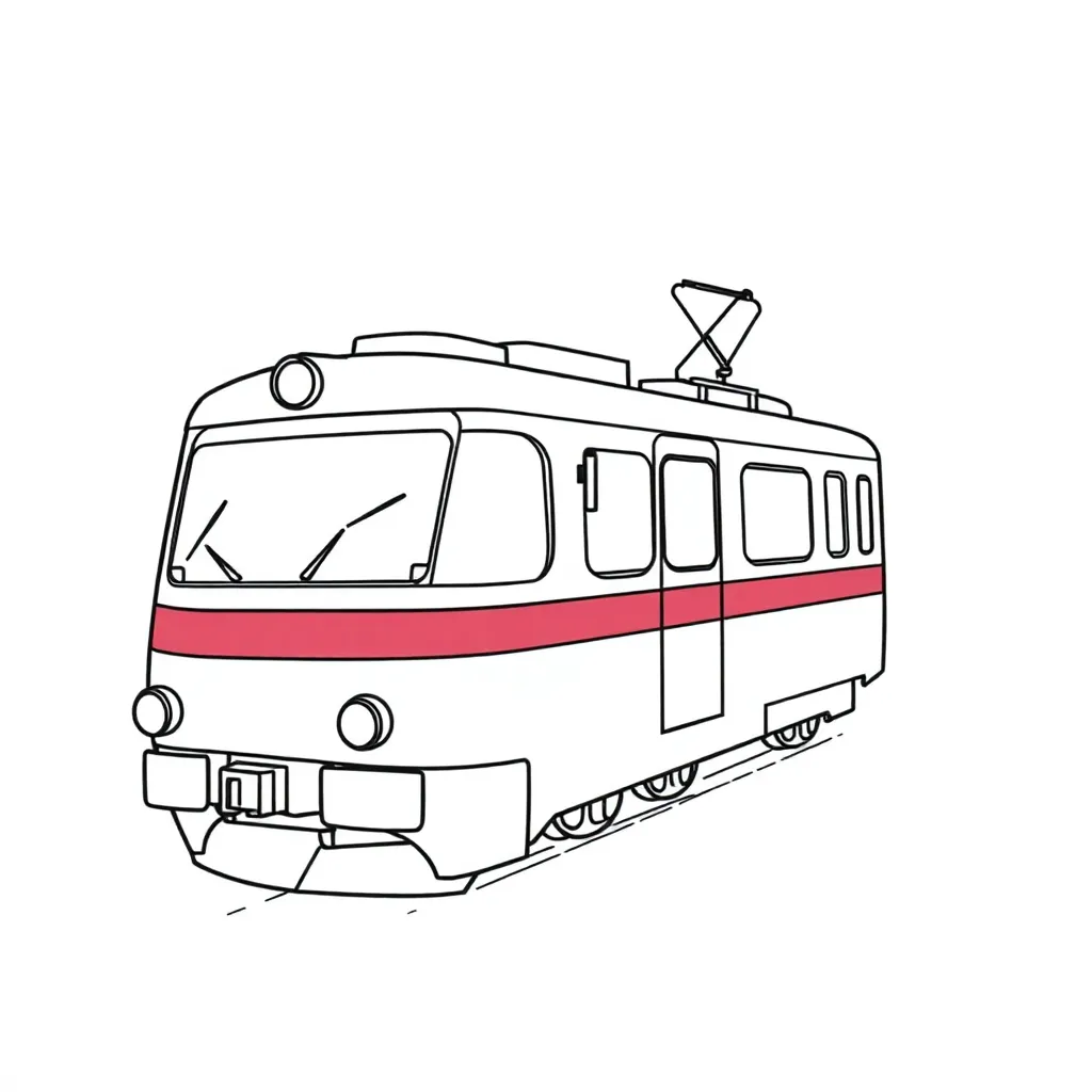 Trein Stoomlocomotief Spoor Vintage Transport coloring page for children