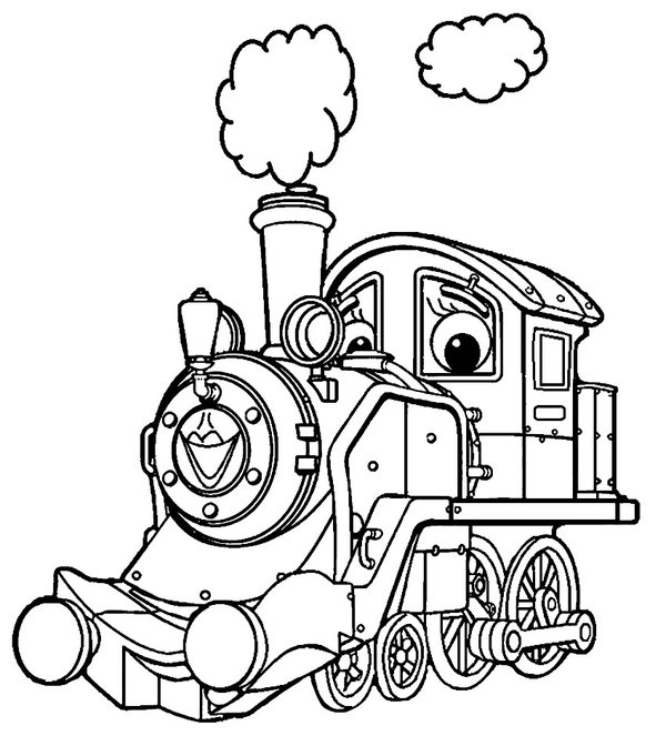 Tren Chuggington coloring page for children