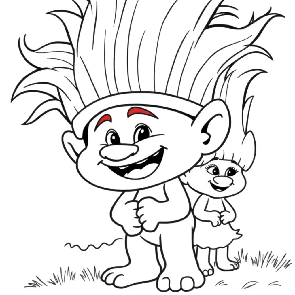 Trolls Poppy Muziek Animatie Creatief coloring page for children
