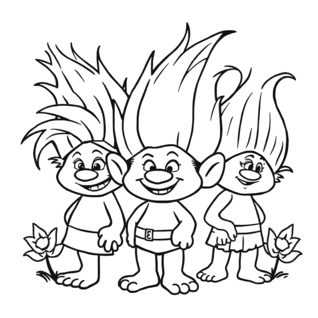 Trolls Poppy Muziek Cartoon Creatief coloring page for children