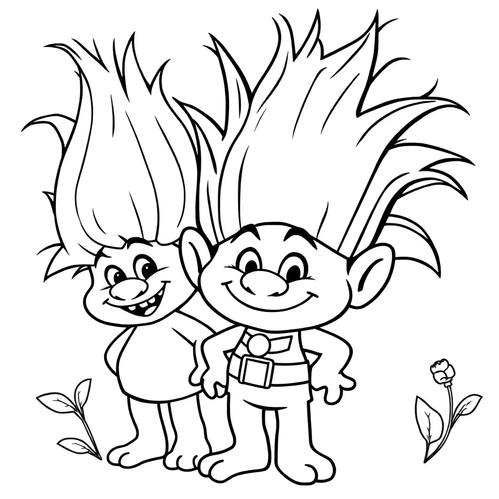 Trolls Poppy Muziek Cartoon Kindvriendelijk coloring page for children