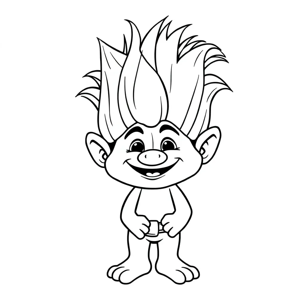 Trolls Poppy Muziek Creatief Kinderfeestje coloring page for children
